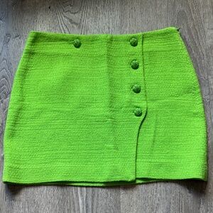 Zara Bright Green Buttoned Pencil Skirt